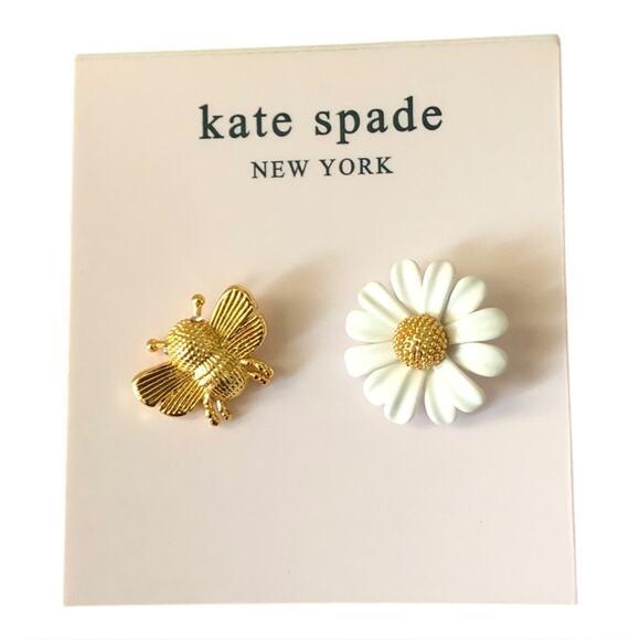 Kate Spade New York NIP Charming All Abuzz Bee Stud & Daisy Whimsical Earrings - Picture 2 of 13